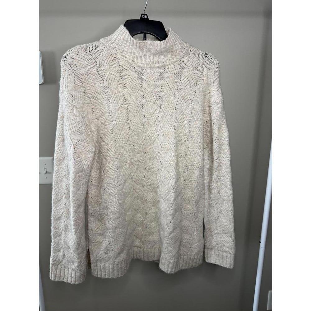 Joie Wool Blend Sweater Mock Neck Cable Knit